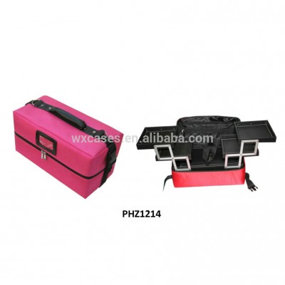 waterproof beauty bag nylon makeup bag vanity bag with 4 removable trays inside from Winxtan Nanhai,Foshan,Guangdong,China