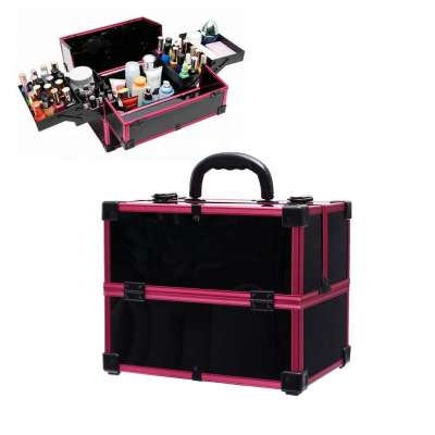 In stock new arrival aluminum pink acrylic cosmetic organizer cosmetic case makeup case easy to clean manufacturer,Foshan,China