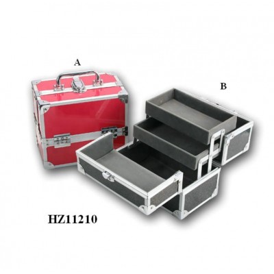 aluminum train case makeup vanity case with 2 trays inside with different color options from Nanhai,Foshan,Guangdong,China