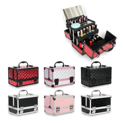 In stock new arrival aluminum beauty hard vanity case travel makeup case with 4 trays From Manufacturer Winx Foshan,China